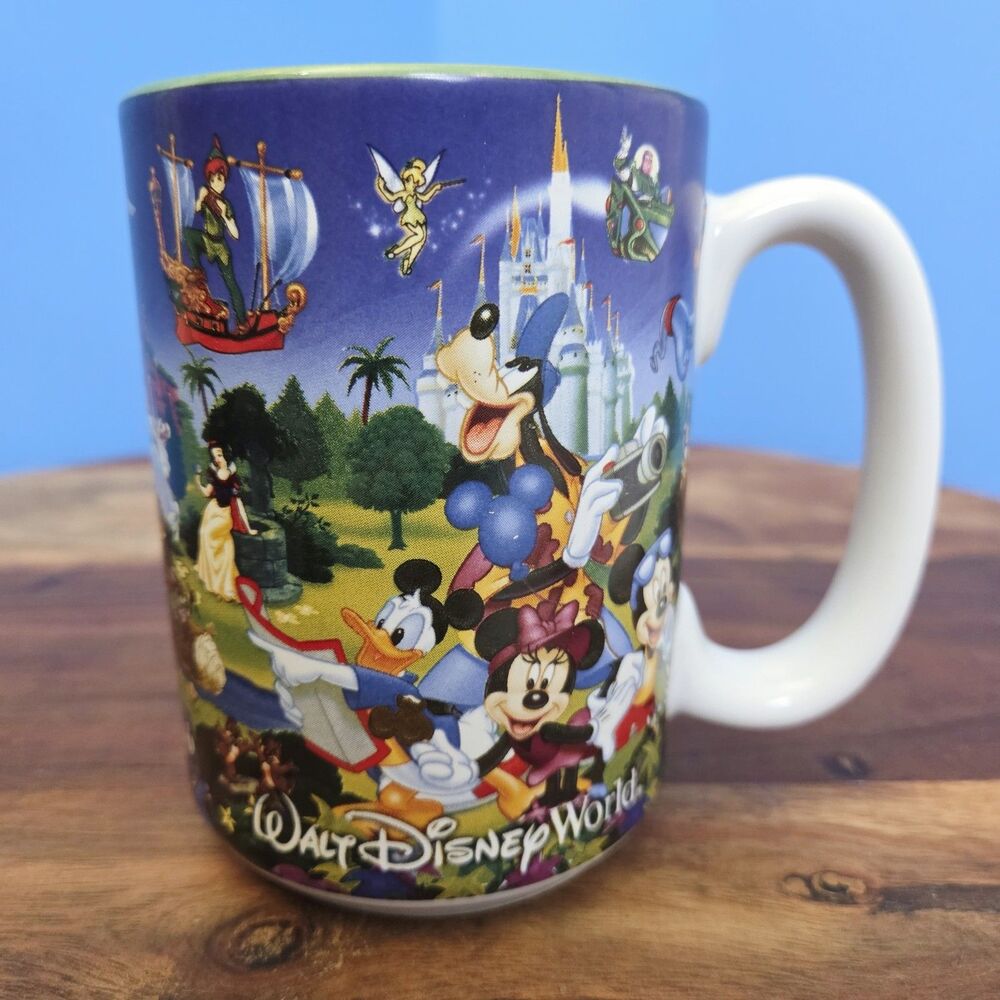 Walt Disney World Parks Grandpa Character Wrap Coffee Mug Mickey Peter Pan Green